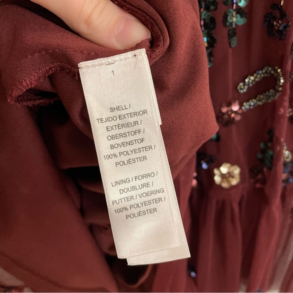 Gianni Bini Burgundy Embellished Midi Dress - Picture 6 of 9